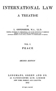 Sampul International Law. A Treatise. Volume 1 (of 2)